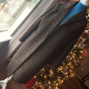 Cheetah black and brown fuzzy long jacket